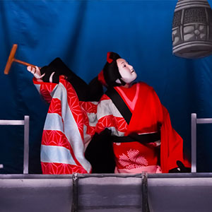 photo of Bunraku performance in Japan